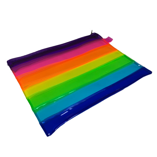 Pack of 12 A5 Rainbow Coloured Rainbow Pencil Cases