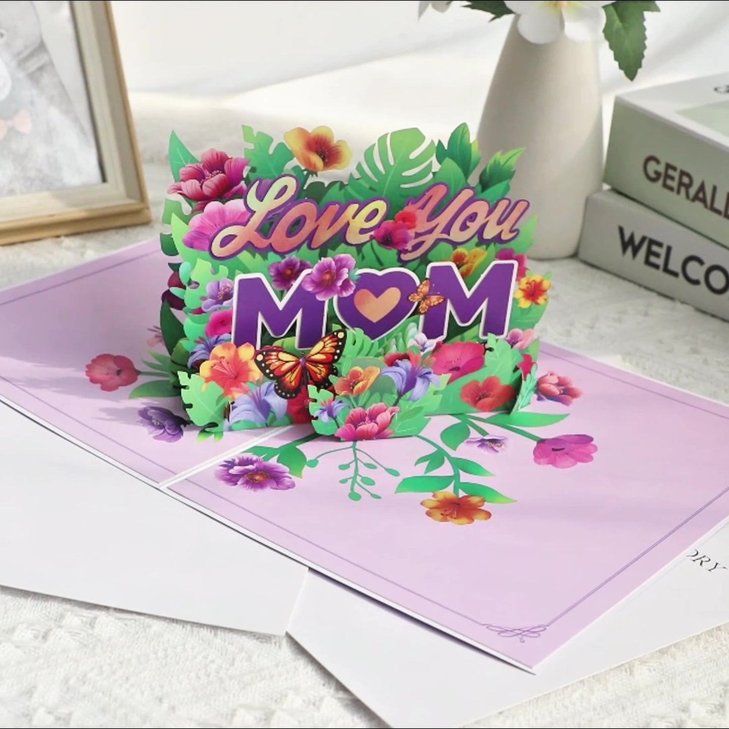 Purple Petals for MOM 3D Pop Up Mother's Day Card