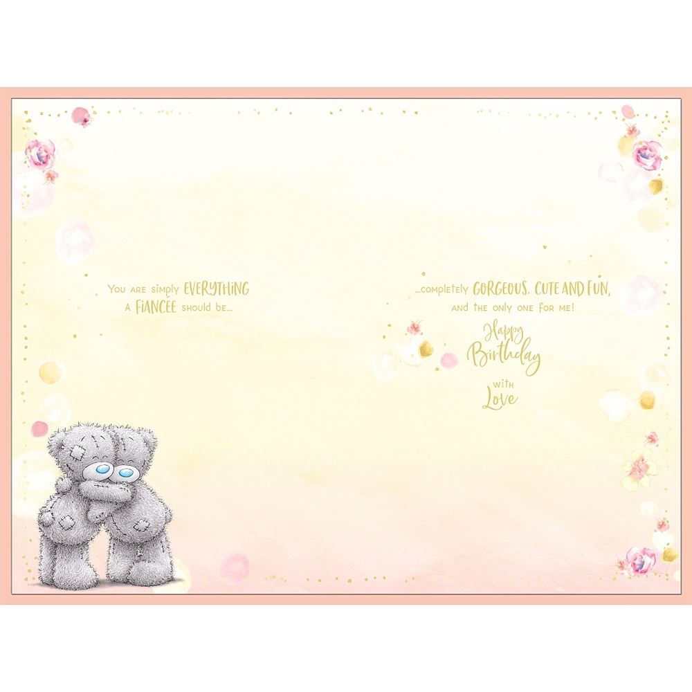 Two Bears And Gift To My Gorgeous Fiancée Luxury Handmade Birthday Card
