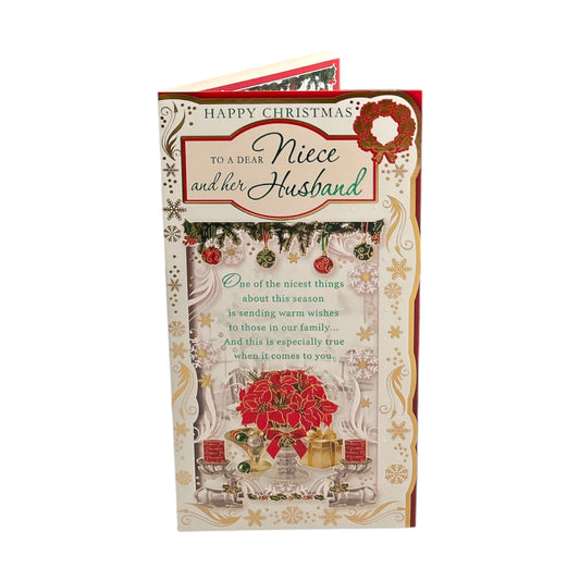 For Niece and Her Husband Warm Wishes Christmas Card