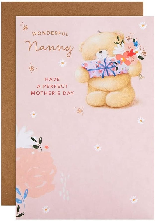 Cute Forever Friends Bear, Gifts & Flowers Nanny Mother's Day Card