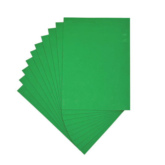Pack of 10 A4 Green Coloured Eva Foam Sheets