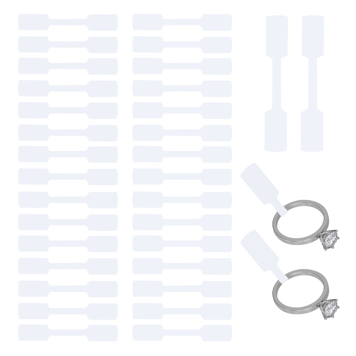 Pack of 540 White Jewellery Labels 10x60mm