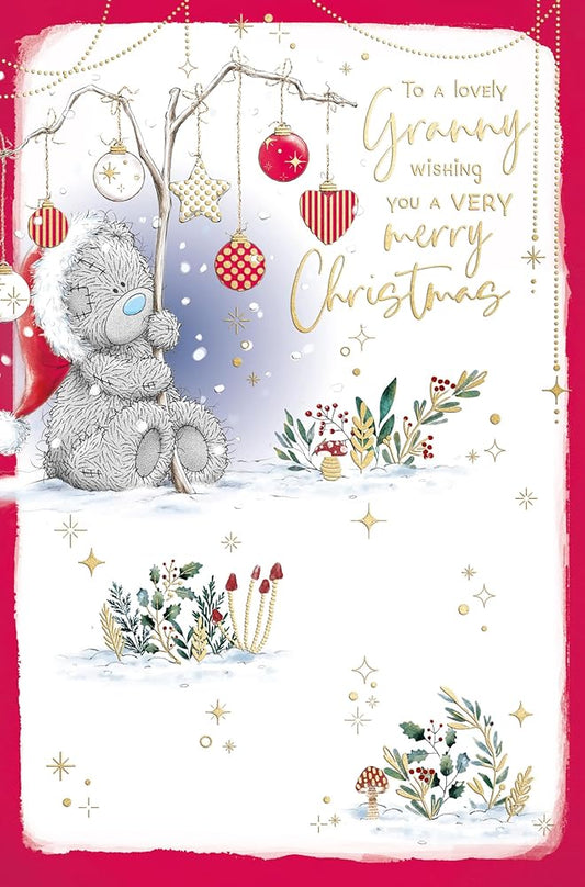 Bear And Tree Decs Granny Christmas Card