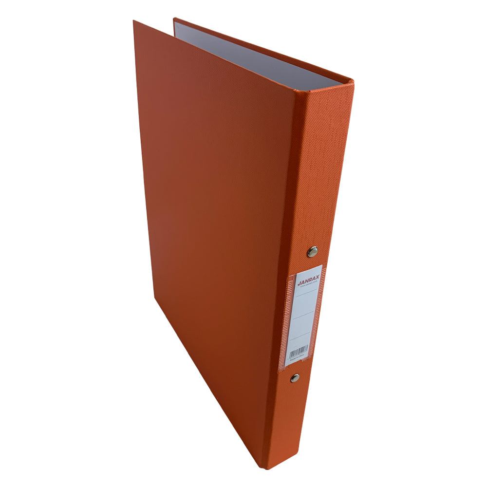 Pack of 3 A4 Orange Paper Over Board Ring Binders by Janrax