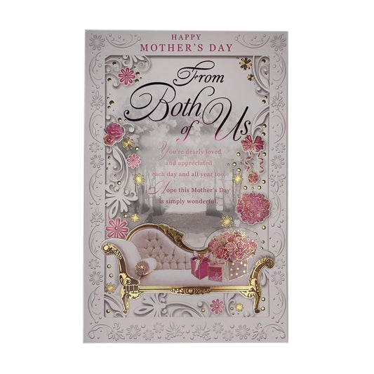Happy Mother's Day From Both of Us Foil Printed Sofa Design Card