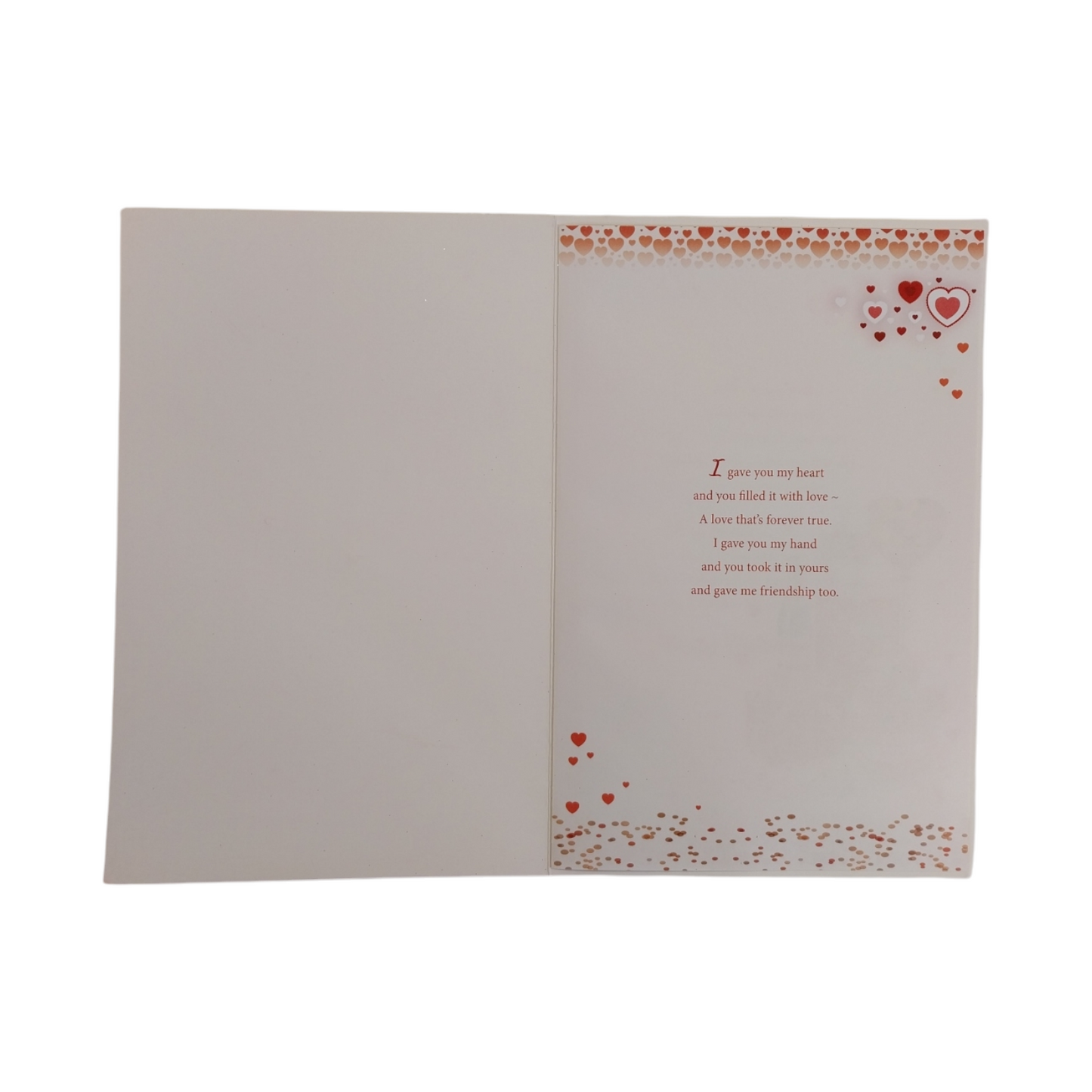 Hearts And Gifts Design Open Valentine's Day Card