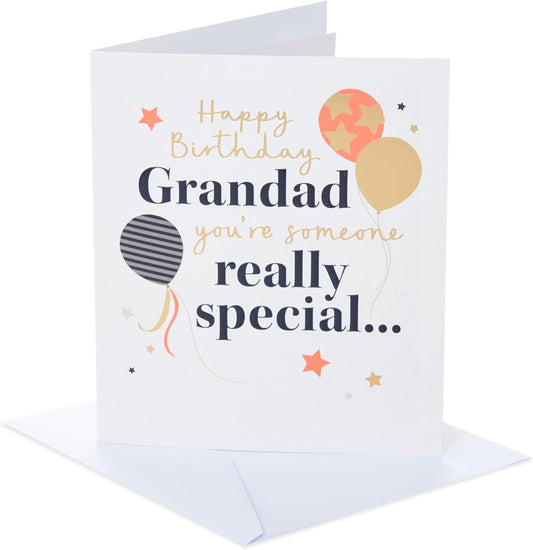 Balloons & Stars Design Grandad Birthday Card