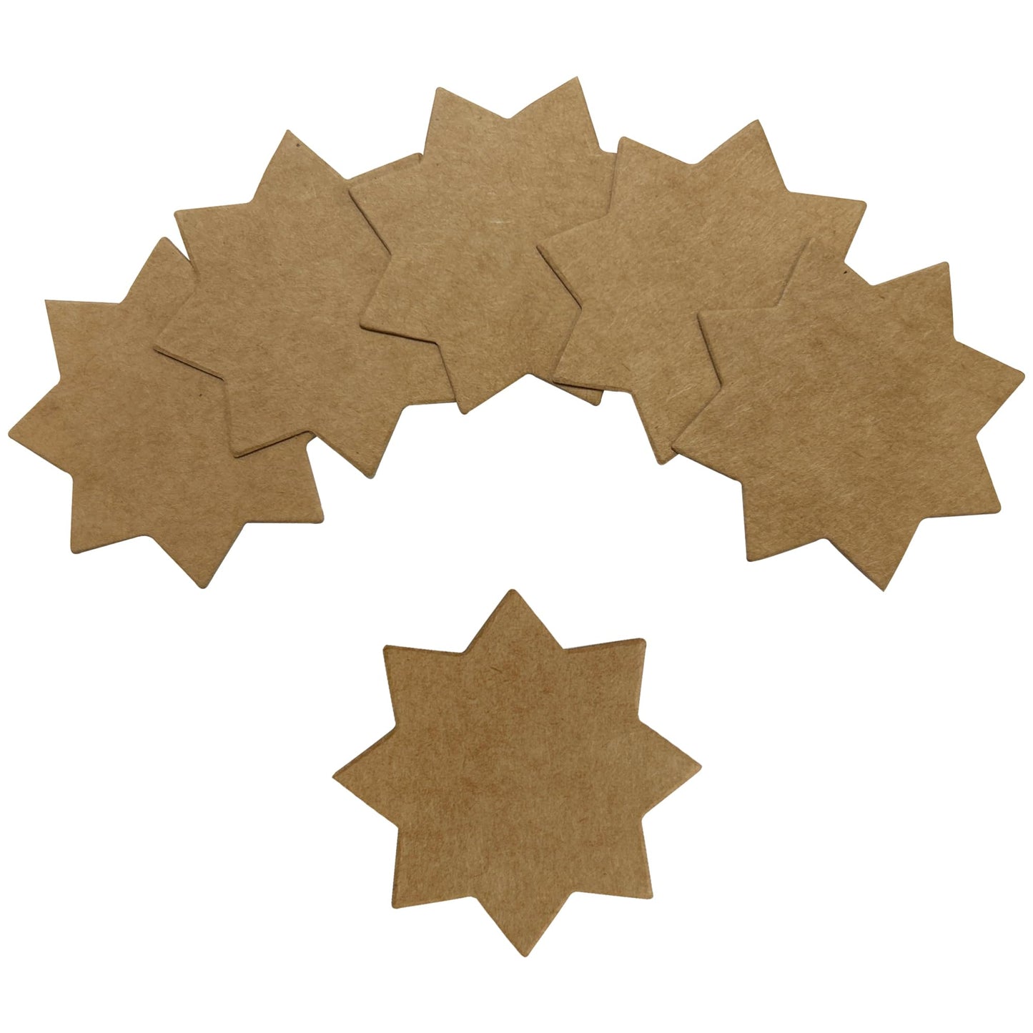 Pack of 600 Brown Kraft Stars 75 x 75mm