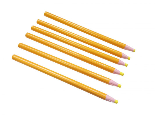Pack of 12 Yellow Chinagraph Pencils by Janrax - Peel Off China Markers