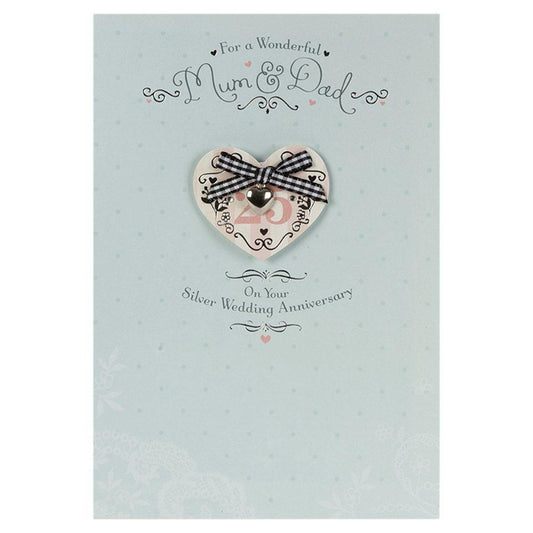 25th Silver Anniversary Card For Mum And Dad 'Congratulations'