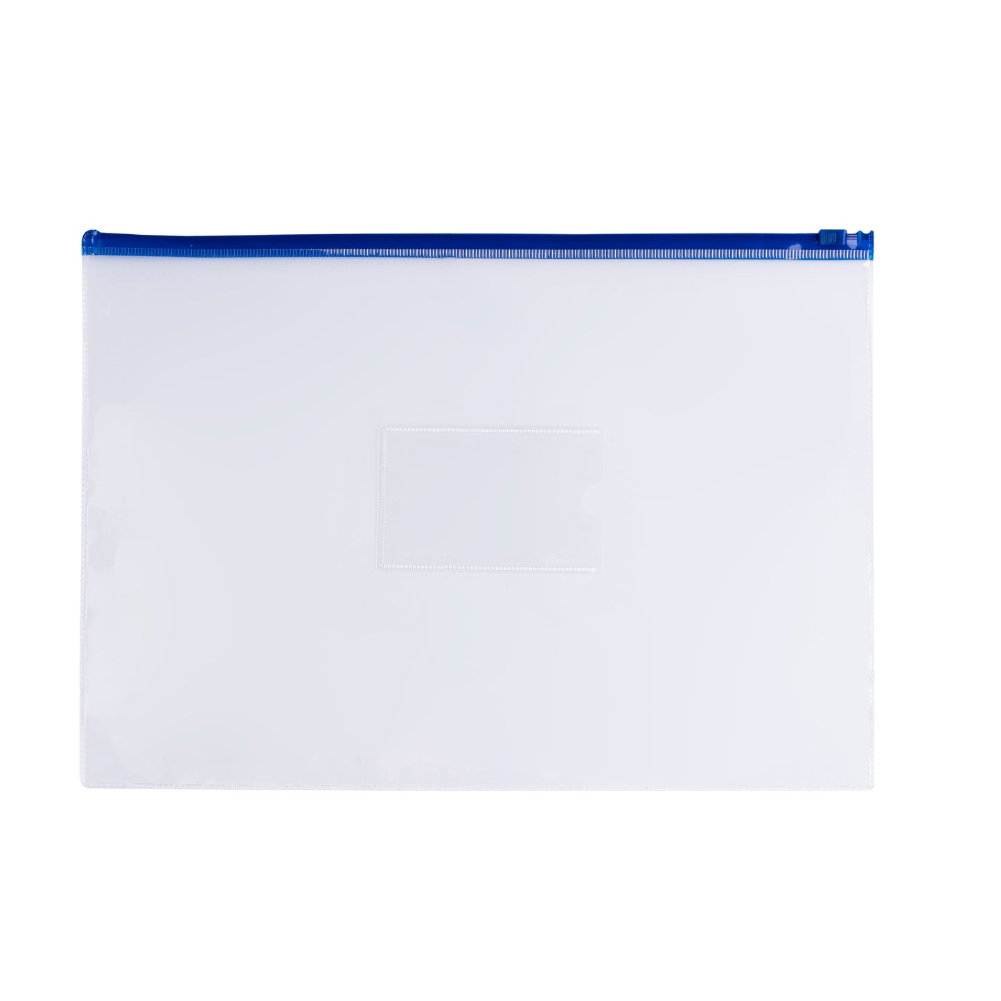 Pack of 12 A6 Clear Zippy Bags with Blue Zip