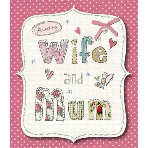 Amazing Wife and Mum Luxury Hand-Finished Happy Mother's Day Card