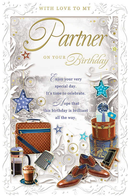Partner On Your Birthday Male Opacity Card