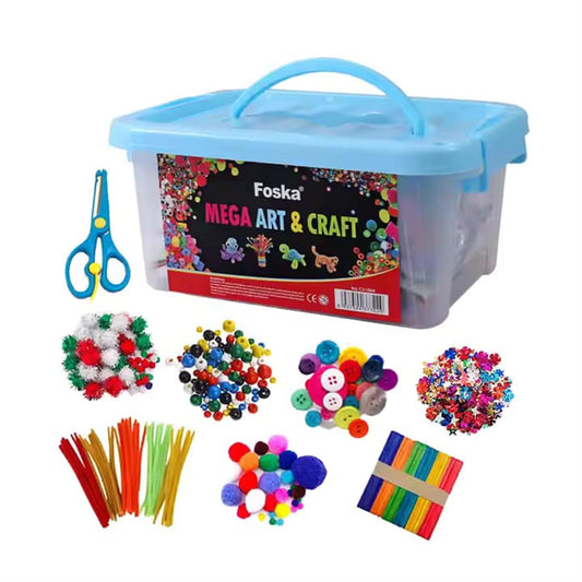 Complete DIY Arts and Crafts Supplies Kit with Storage Box