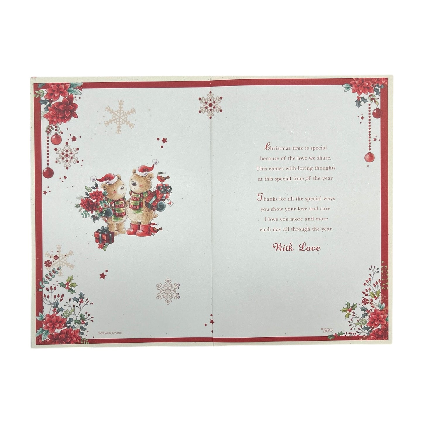 To The One I Love Winter Bears with Gifts Christmas Card