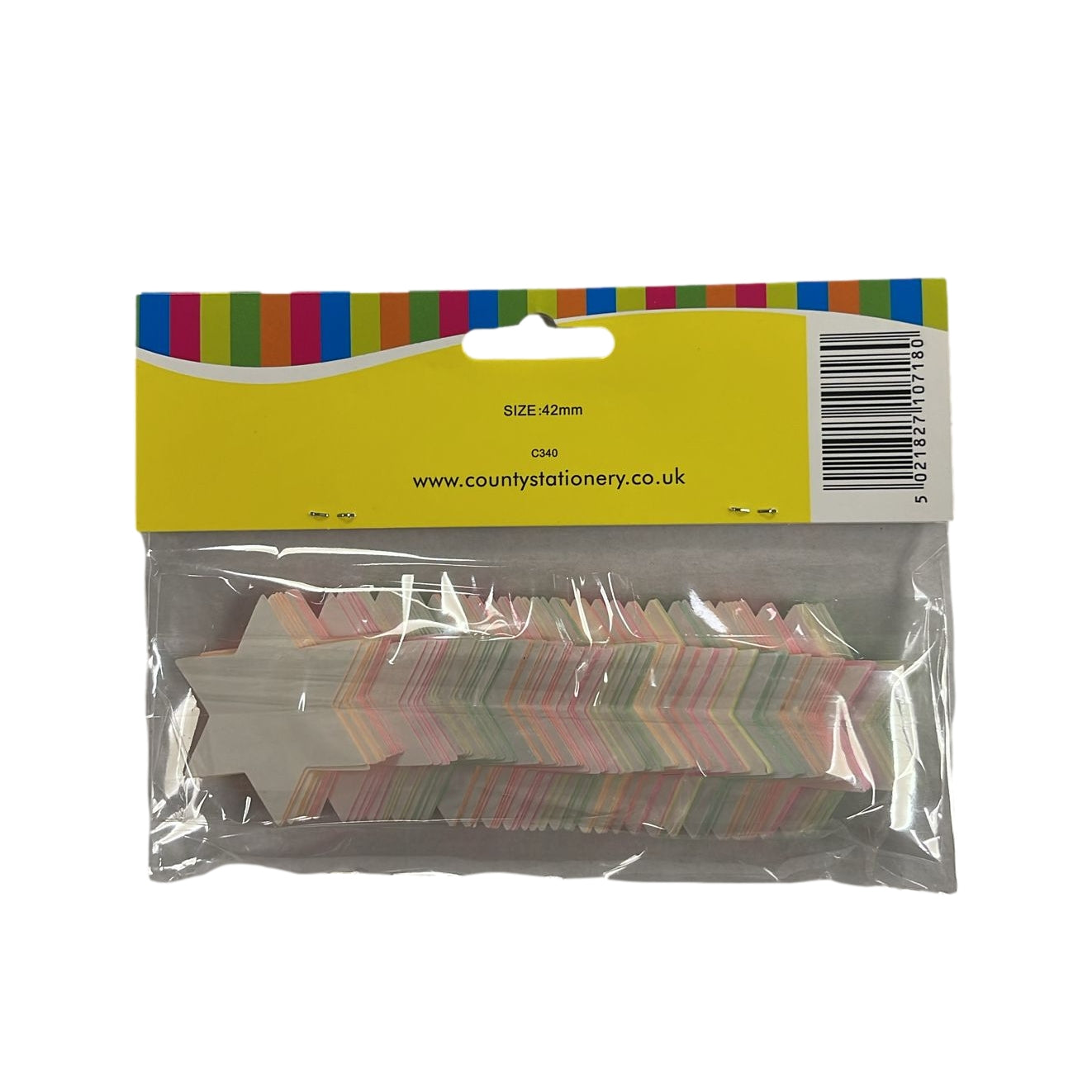 Fluorescent Neon Stars - 100 Pack 42mm Stars Markets Shops Car Boot Sales