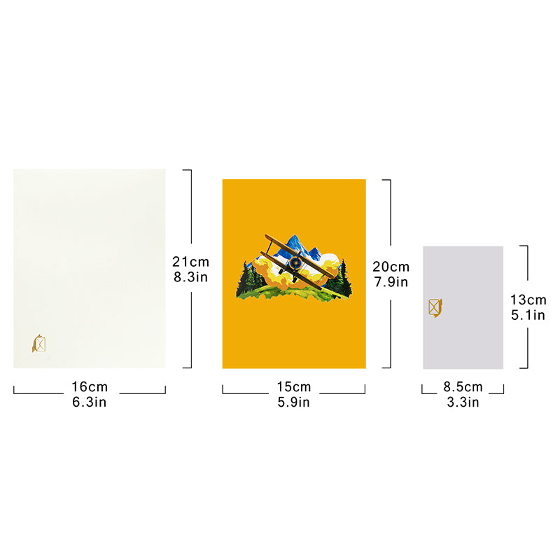 Soaring High Skybound Adventure 3D Biplane Pop Up Card