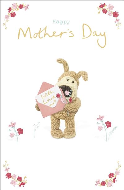 With Lots of Love Boofle Holding Envelope Design Mother's Day Card