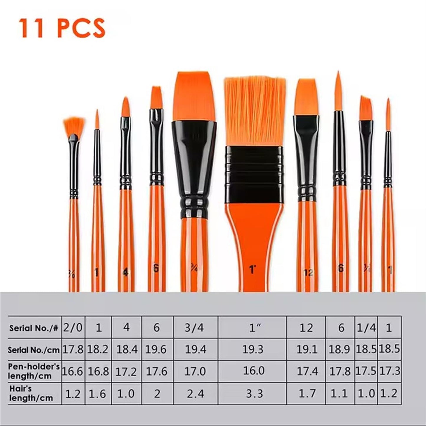 Pack of 11 Pieces Water Color Brush Set for Painting
