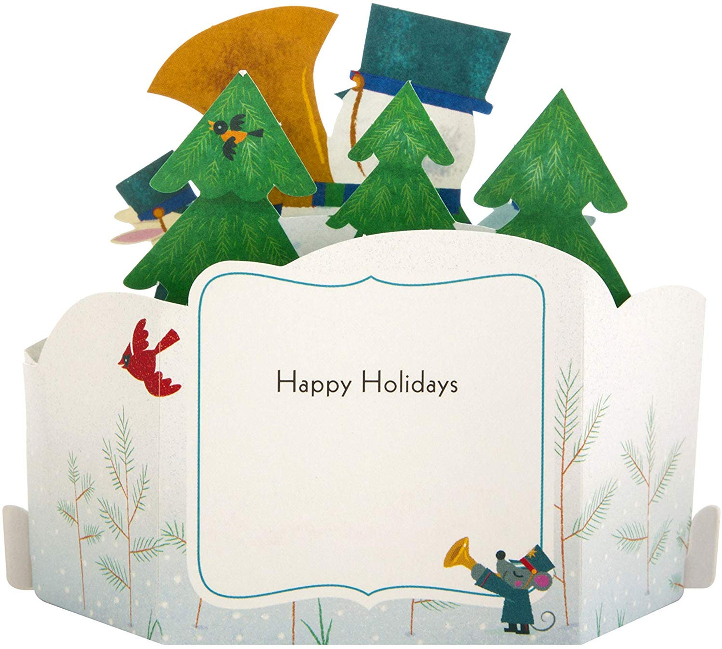 Pop-Up 3D Christmas Card from Hallmark Paper Wonder Festive Marching Band Design 