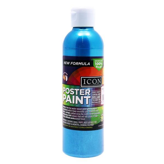300ml Blue Pearlescent Poster Paint by Icon Art