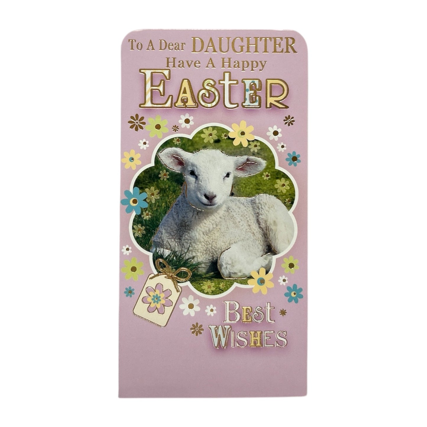 To A Dear Daughter Cute Lamb Easter Money Wallet Card