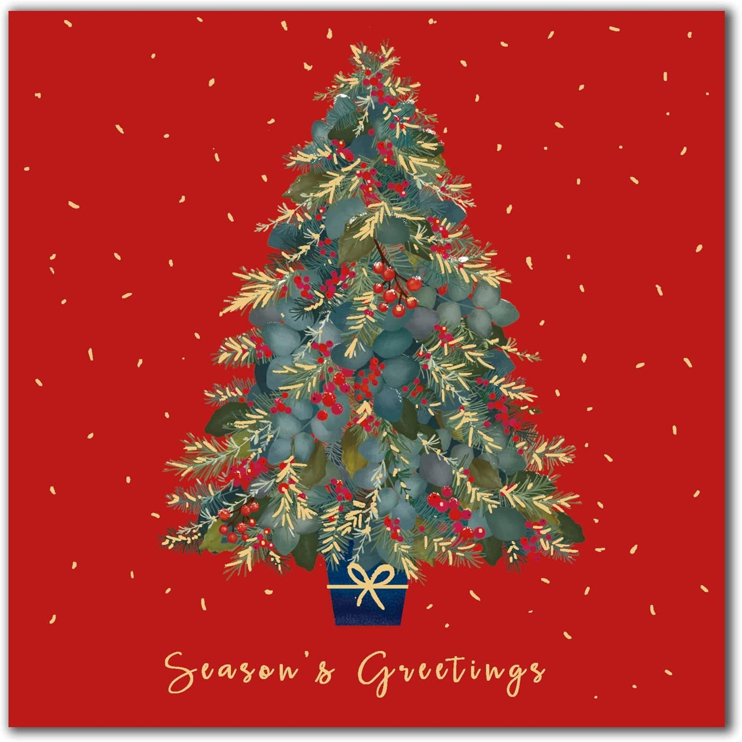 Pack of 8 Festive Christmas Tree In Aid Of Mind Charity Christmas Cards