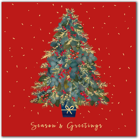 Pack of 8 Festive Christmas Tree In Aid Of Mind Charity Christmas Cards