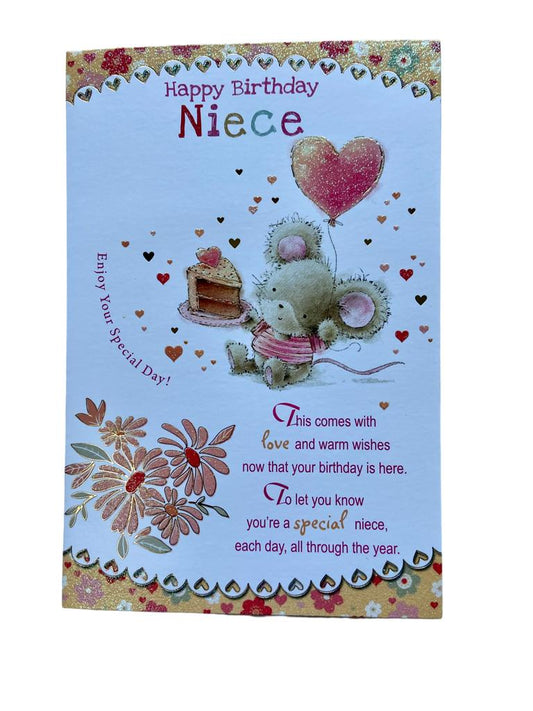 Niece Sentimental Words Cute Birthday Wishes Card