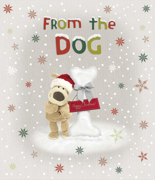From Dog Boofle Stood Next to a Snow Bone Design Christmas Card