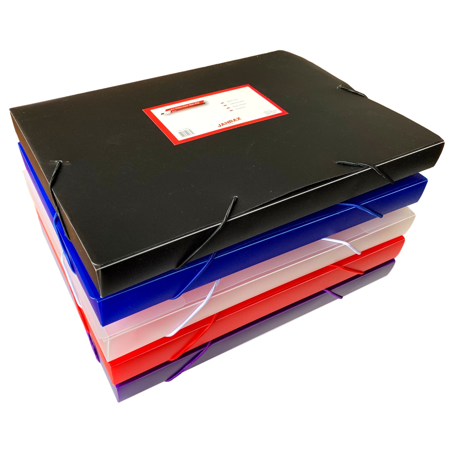 Pack of 60 A4 Clearview Blue Box File with Elastic Closure