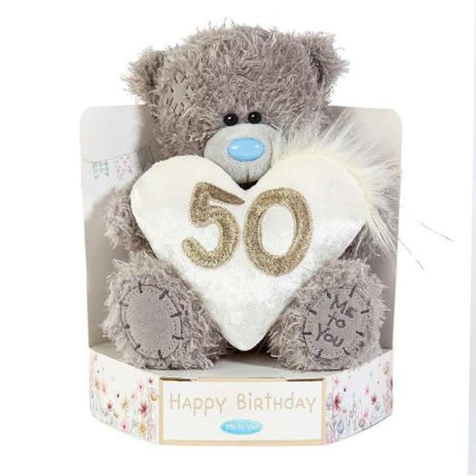 Me to You Tatty Teddy Plush 15cm High 50th Birthday Bear On Luxury Gift Plinth Official Collection