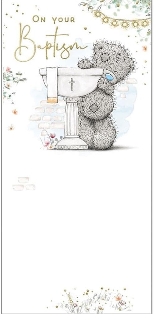 Bear At Font Baptism Card