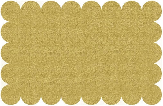 Pack of 8 Gold Glitter Scalloped Plastic Placemats