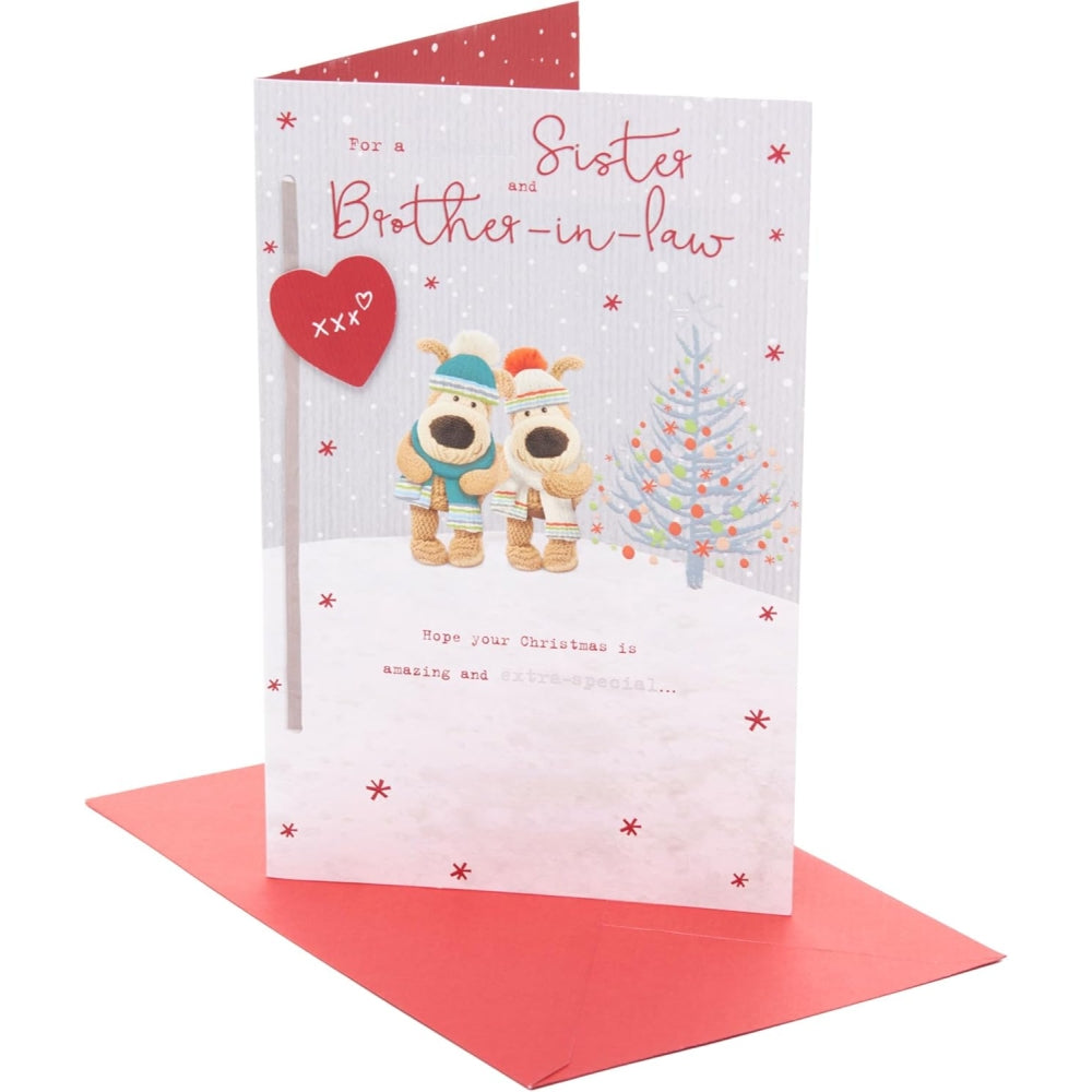 Boofles with Mufflers Sister, Brother In Law Christmas Card