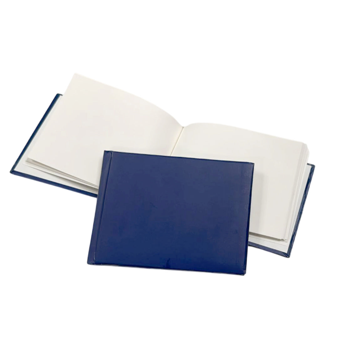 Pack of 12 Plain Cover 100 Pages Navy Blue Autograph Books – School Leavers Signature, End of Term Memory Book
