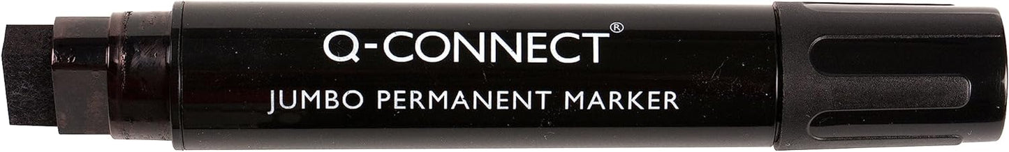 Pack of 10 Jumbo Permanent Chisel Tip Black Marker Pens