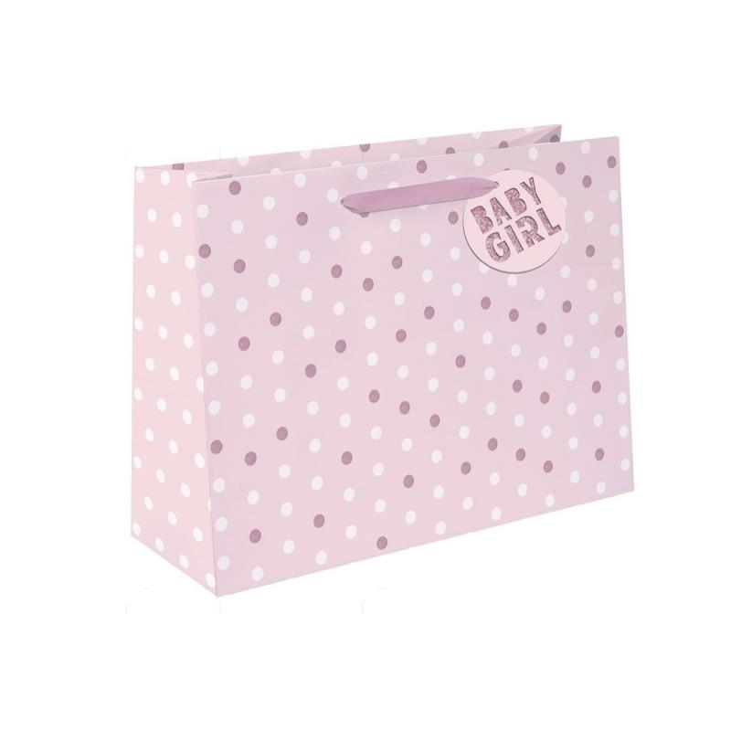 Pink Dot Design Extra Large Baby Girl Shopper Gift Bag