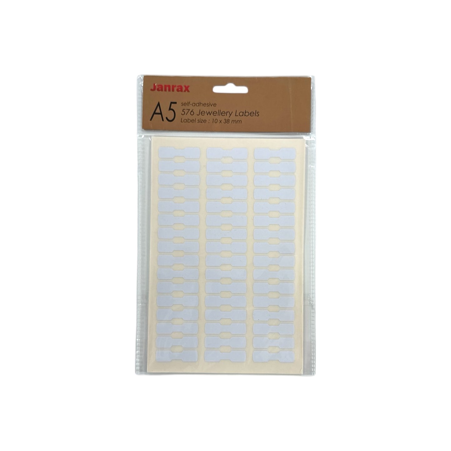 Pack of 3456 White Jewellery Labels 10x38mm