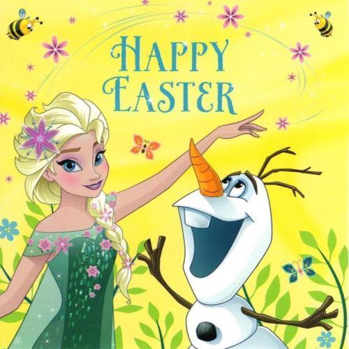 Pack of 5 Frozen Happy Easter Greeting Cards In Same Design Mini 4" Square Card