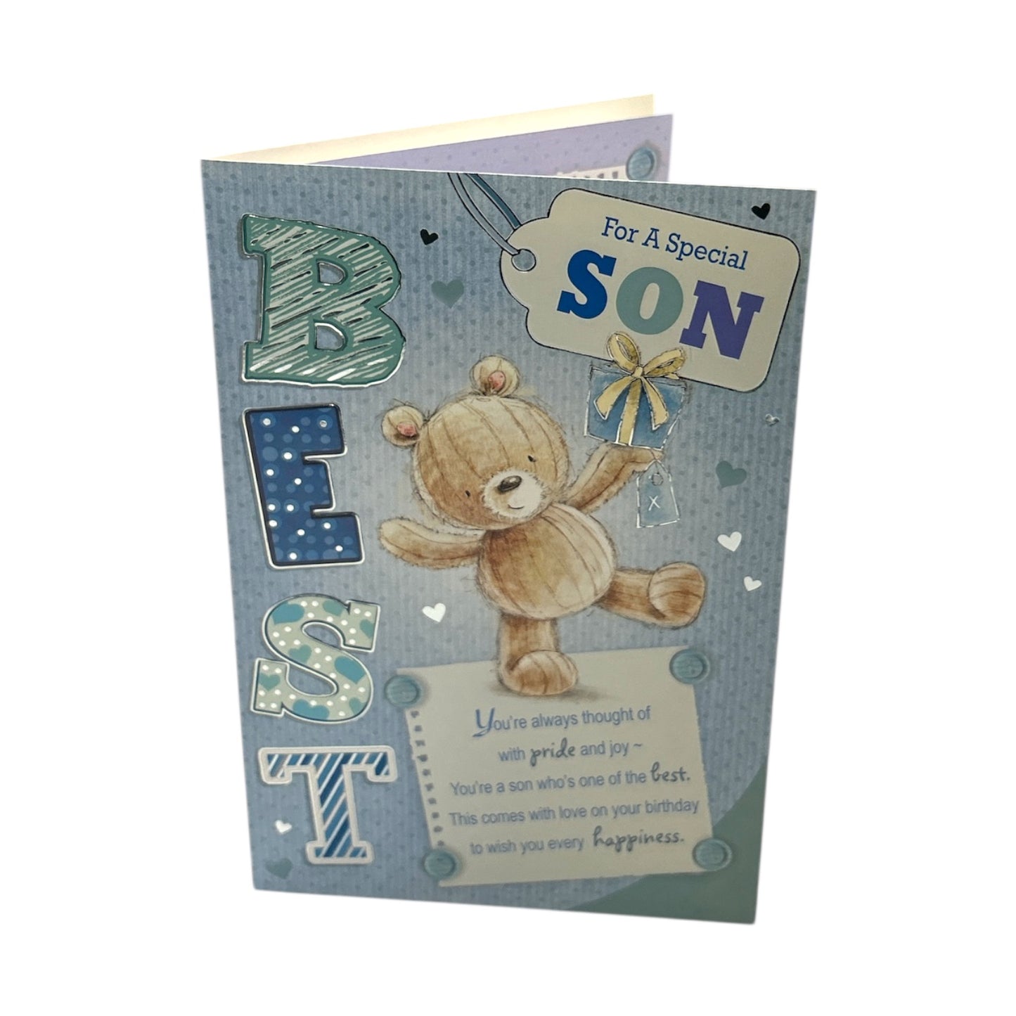 For Son Teddy Playful Pose Design Birthday Card