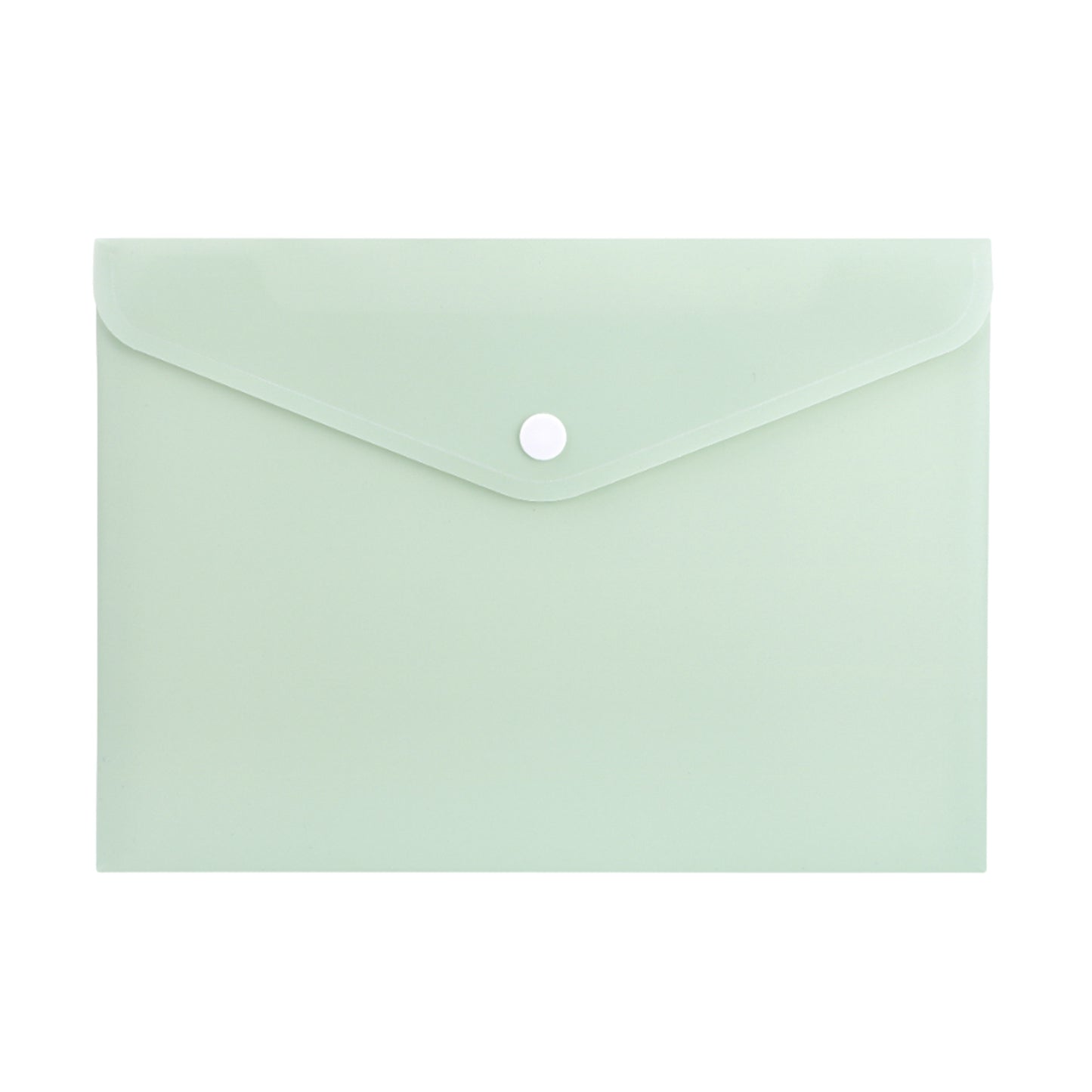 Pack of 24 A4 Light Pastel Green Soft Touch Plastic Document Wallets with Button Closure