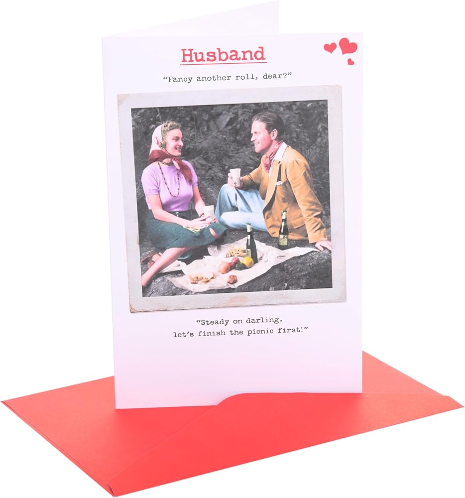 Couple Having Picnic Design Husband Valentine's Day Card