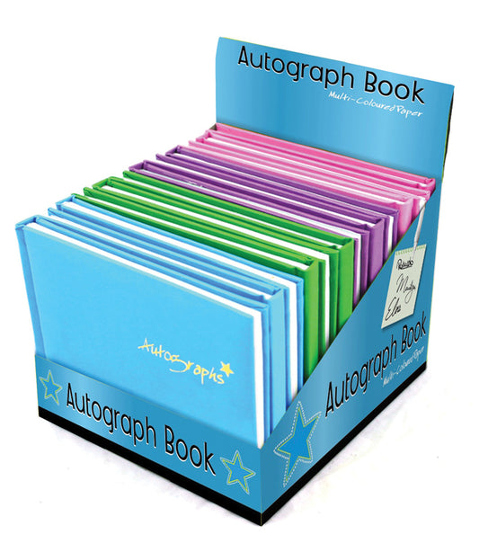 Tallon Autograph Book in Display Box - Pink/Purple/Green/Blue