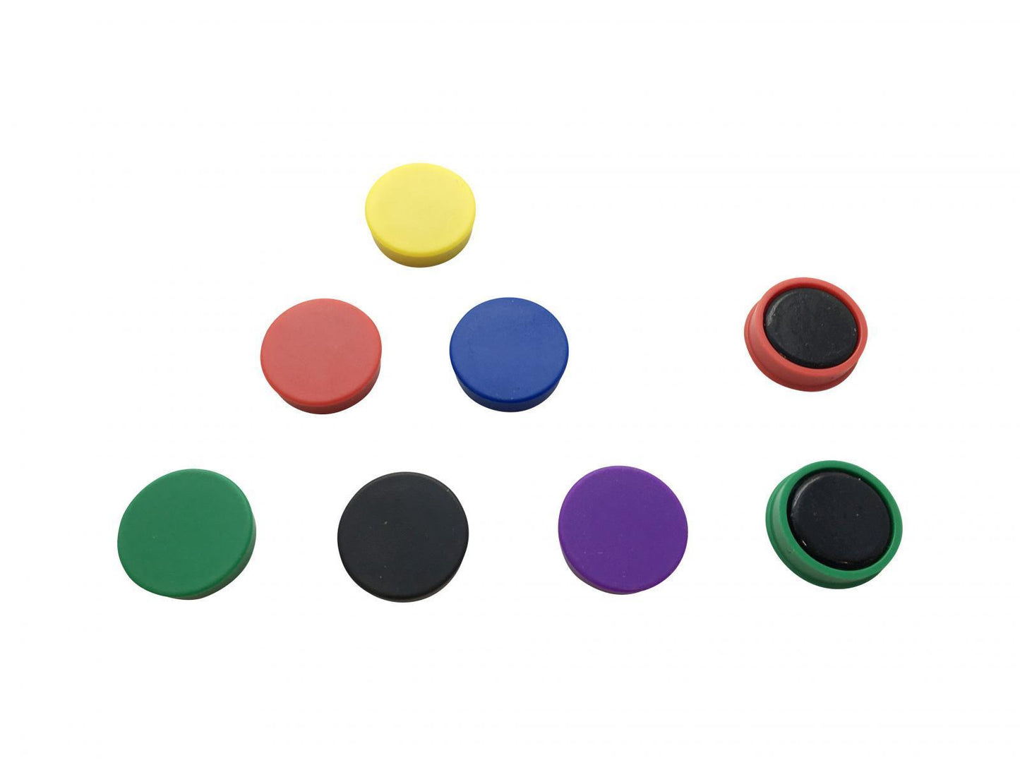 Pack of 12 Assorted Coloured 24mm Magnets