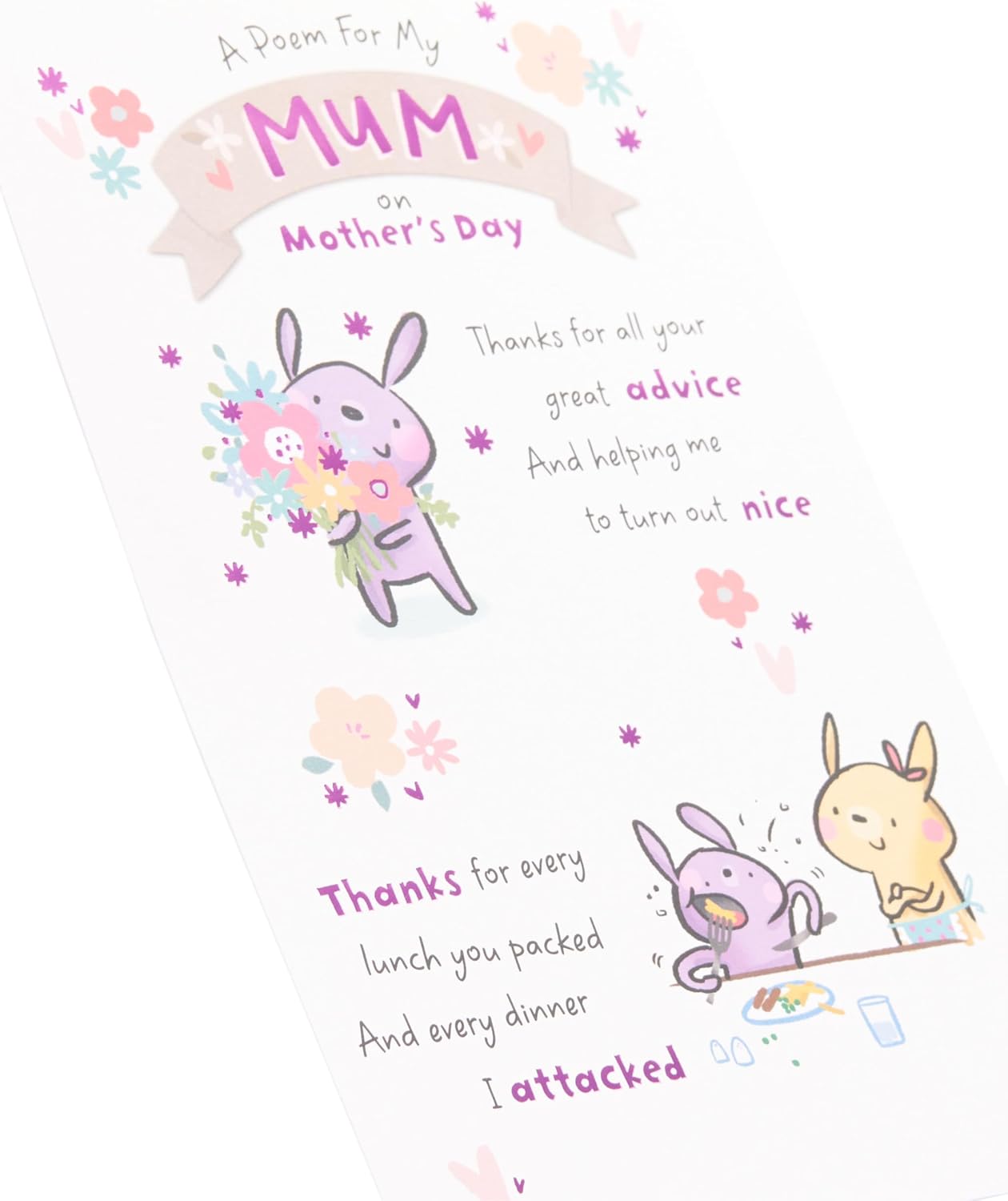 Cute Poem Design For Mum Mother's Day Card