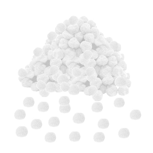 Pack of 500 White Pom Poms 1.5cm – Soft Fluffy Craft Balls