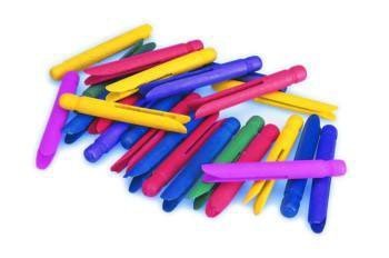 Pack of 24 Coloured Plastic Dolly Pegs