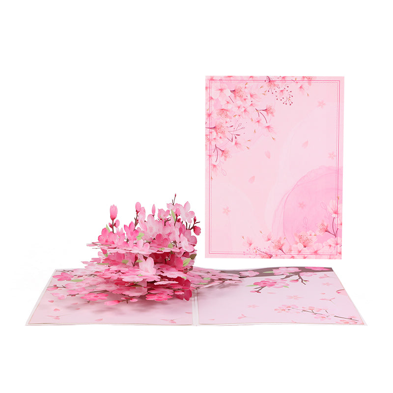 A Blooming Wish in Cherry Pink 3D Pop Up Greeting Card - Mother's Day Birthday Anniversary